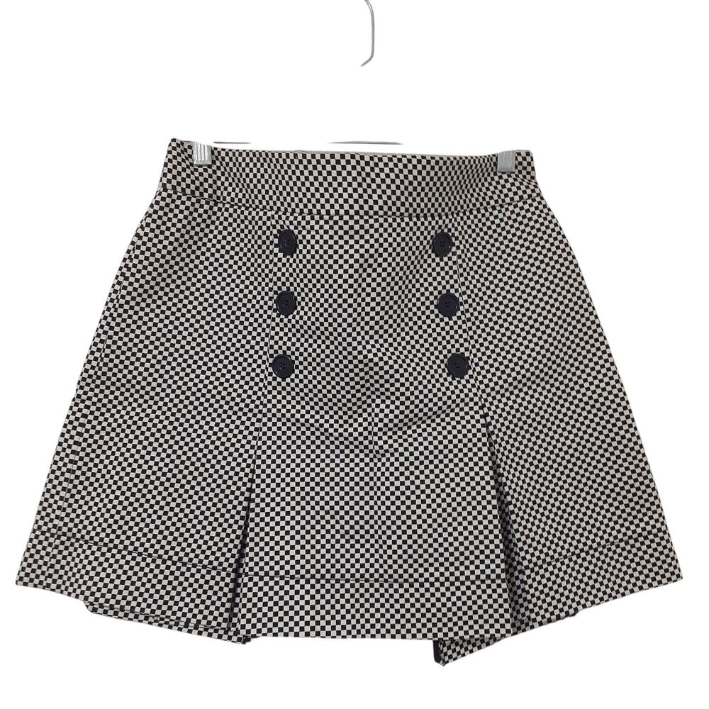 Marc Jacobs Women's Black White Checkered Skirt Size 10 Cotton